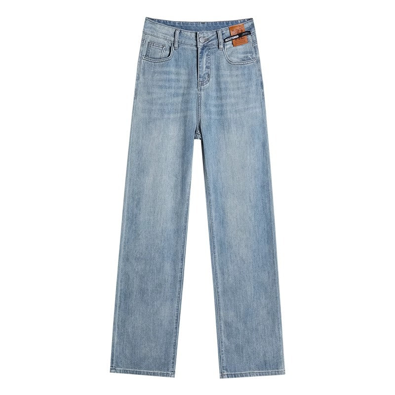 Summer Thin New High Waist Wide Leg Straight Pants In Light Color Tailored Fit For Taller Figures Made From Tencel