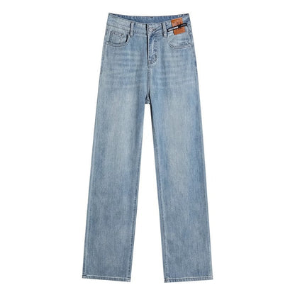 Summer Thin New High Waist Wide Leg Straight Pants In Light Color Tailored Fit For Taller Figures Made From Tencel