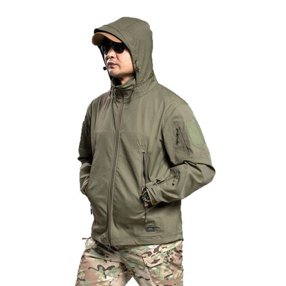 Mens Camouflage Shark-Skin Breathable Jacket