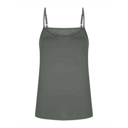 2025 Cross-border Europe And America Amazon New Summer Women's Milk Silk V-neck Adjustable Thin Shoulder Strap Vest Women
