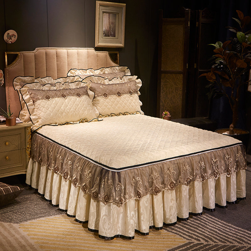 Detachable Skirt Non Slip Bed Cover Dustproof