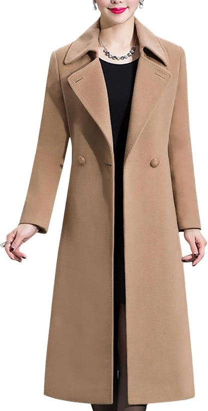 Winter Double-breasted Lapel Long Coat