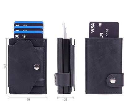 Anti-Scan RFID Card Holder PU Leather Coin Purse Demagnetization-Proof Multi-Card Wallet
