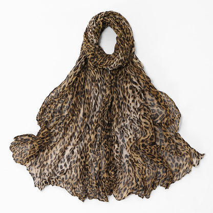 Twisted-pattern Cotton-linen Long Scarf Womens Outerwear Shawl