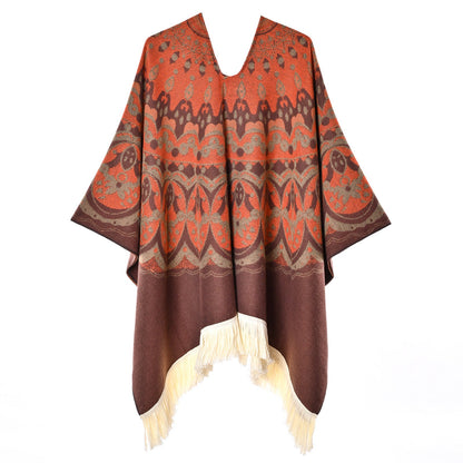 Bohemian-style Vintage Tassel Shawl