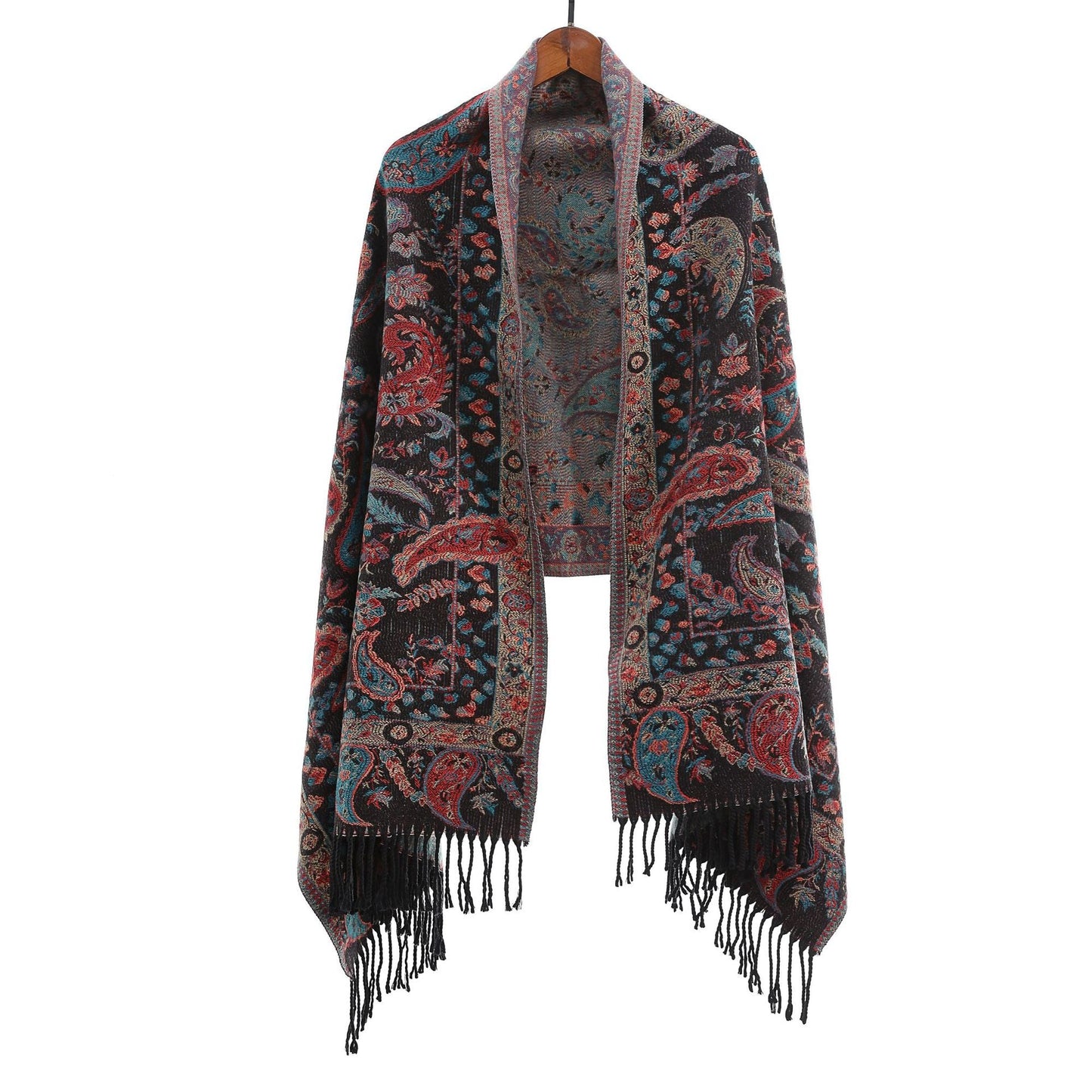 Ethnic-style Outerwear Ankeila Red Faux-cashmere Air-conditioner Shawl Scarf