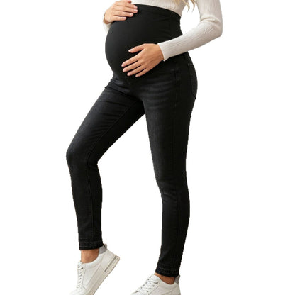 Maternity Slim-fit Solid-color Versatile Skinny Jeans