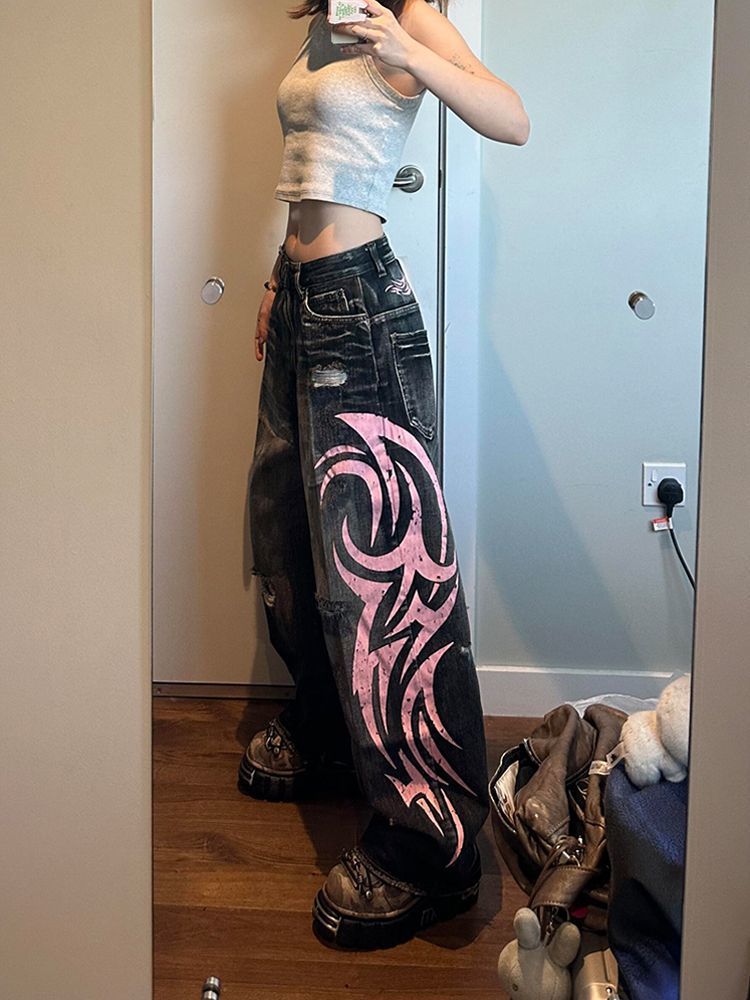 American Style Vibe Printed Jeans