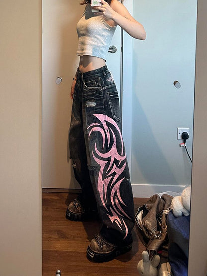 American Style Vibe Printed Jeans