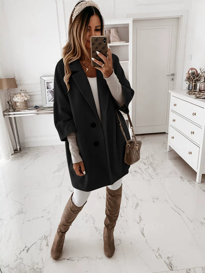 Winter Fashion Lapel Pocket Jacket For Women