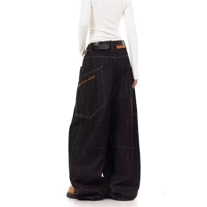 Womens Straight-Leg Loose Washed Distressed Jeans