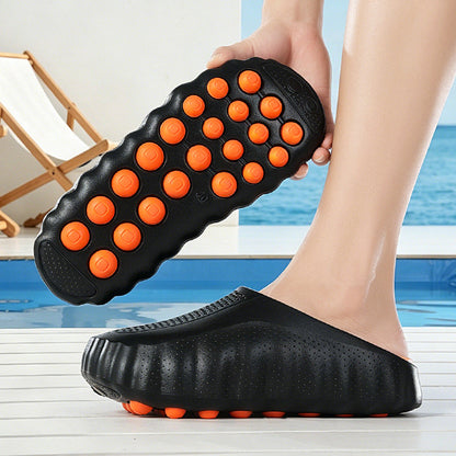 Internet-famous Chunky-sole Hole Shoes For Menheight-increasing And Slimming Closed-toe Slippers