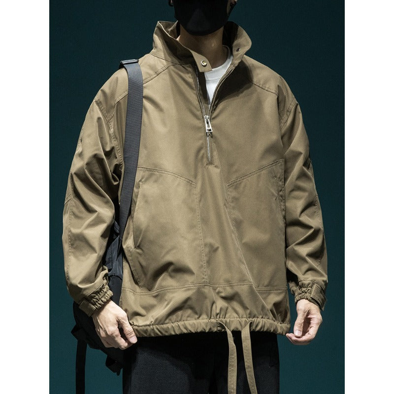 American Style Retro Bomber Jacket Mens Loose Fit Versatile All Season Coat
