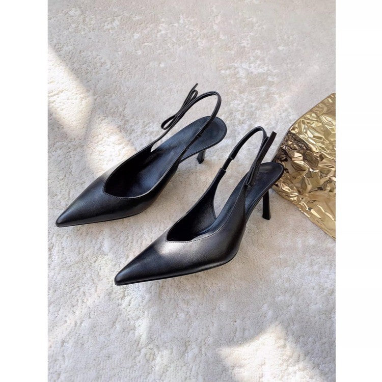 French Leopard Print Pointed Toe Backless Sandals For Women 2026 Summer New Stiletto High Heels Sexy Mature Style Pumps