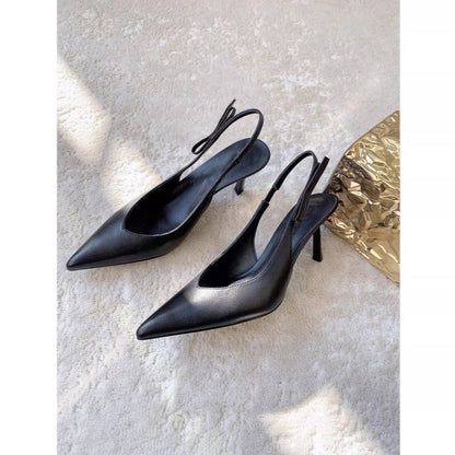 French Leopard Print Pointed Toe Backless Sandals For Women 2026 Summer New Stiletto High Heels Sexy Mature Style Pumps