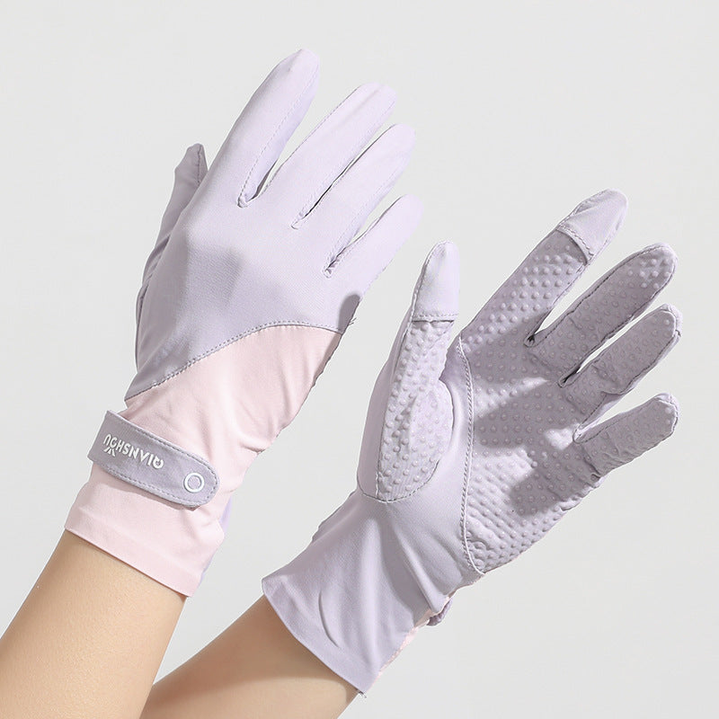 Sunscreen For Women Summer Ice-Feel Two-Finger Cut UV-Protective Thin Gloves