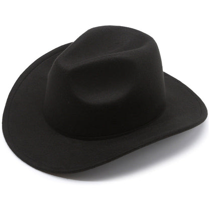 European And American Style Woolen Cowboy Hat Men's Lady Couple Ethnic Style Curling
