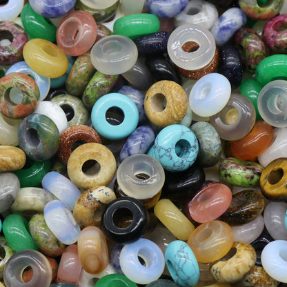 Large Hole Crystal Agate Jade Abacus Beads