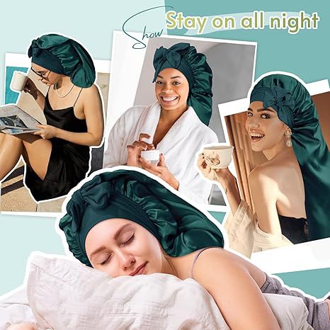 Long Double-layer Silk Sleep Cap Long-tube Hat With Elastic Brim Made From Mulberry Silk