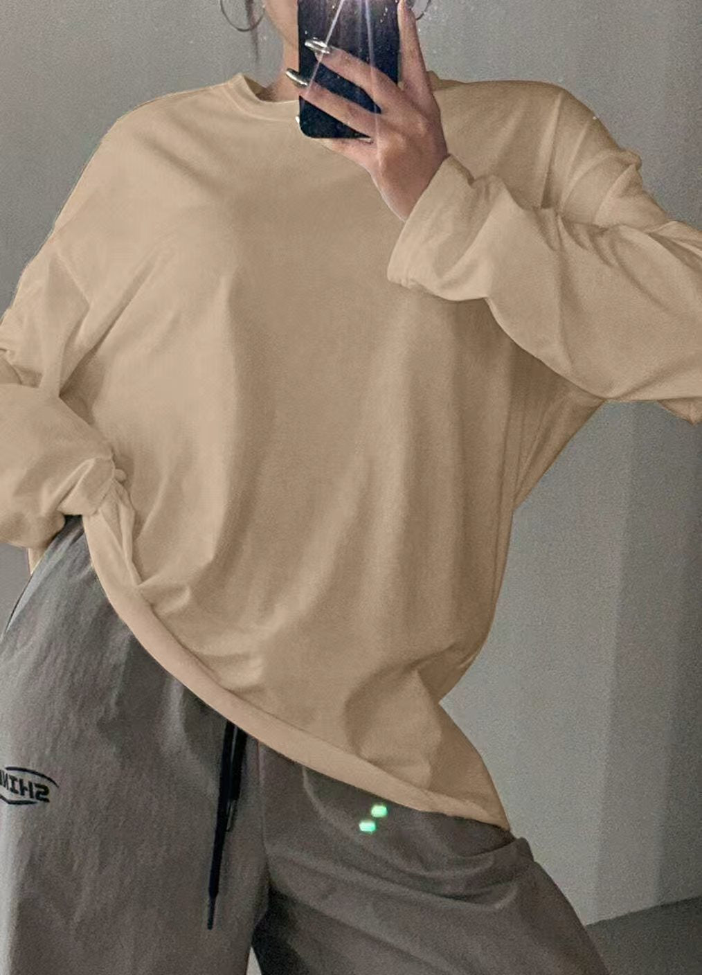 Interior Sunscreen Round Neck Long Sleeve Women's T-shirt Top