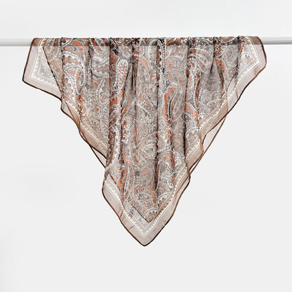 Versatile Printed Thin Square Scarf