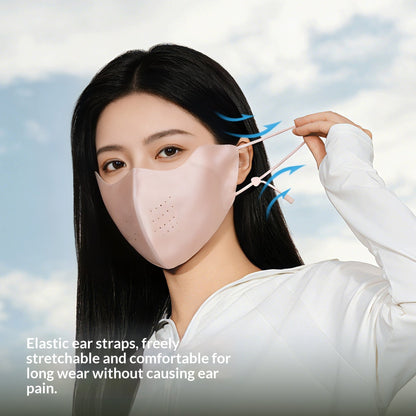 Sun-protective With Ventilation Holes Breathable Ice-silk Sunshade Face Mask