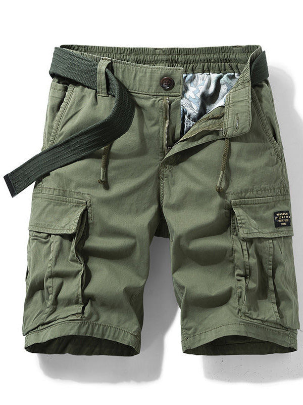 Army Green Cargo Shorts Men's Summer Japanese Style Cityboy Heavy Casual Pants Straight Vintage Pants