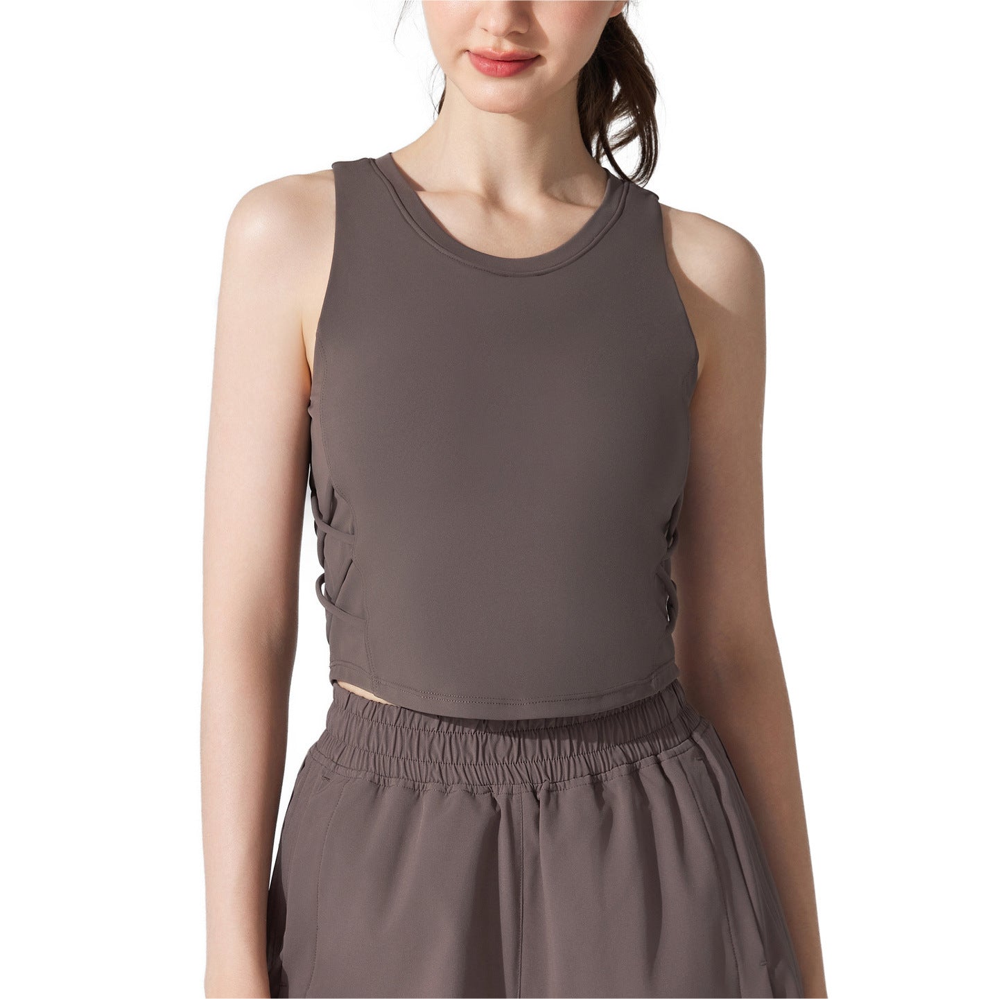 Womens Sleeveless Sports Vest For Running And Fitness With Built-in Bra Padding