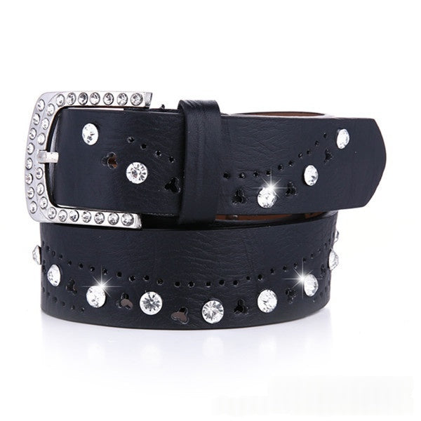 New Womens Belt A Rhinestone-embellished Fashionable Korean-style Hollowed-out Design