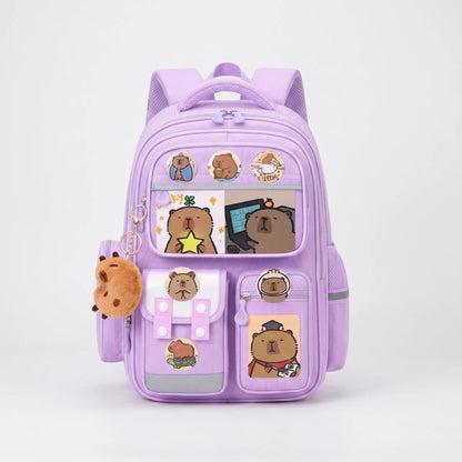 Capybara Backpack For Primary School Students Lightweight School Backpack