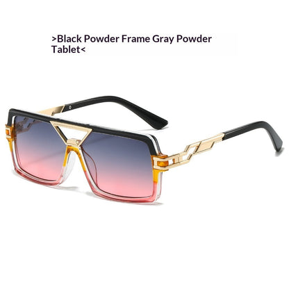 New European And American-style Color-block Sunglasses For Women
