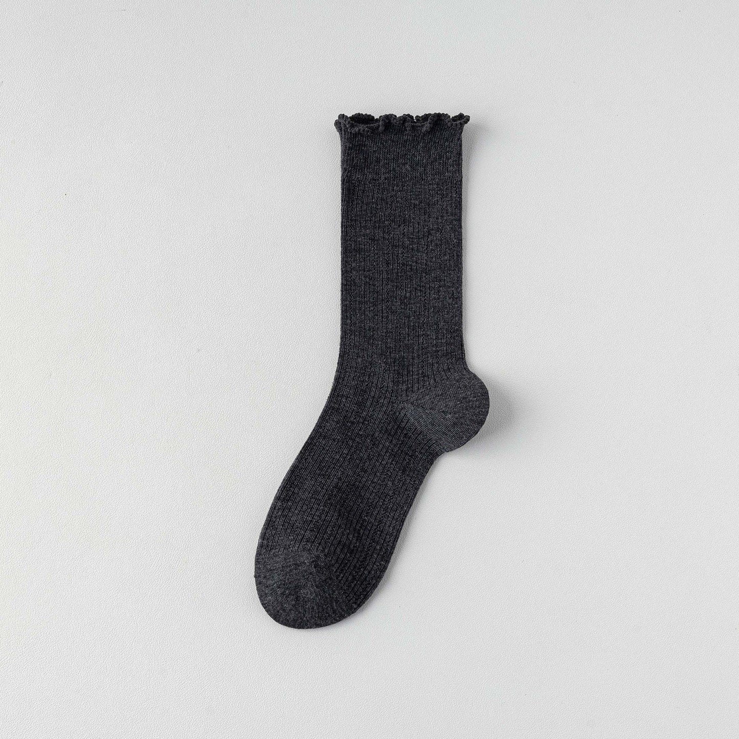 Womens Socks Solid Color Mid-calf Length Summer Thin Style Pure Cotton