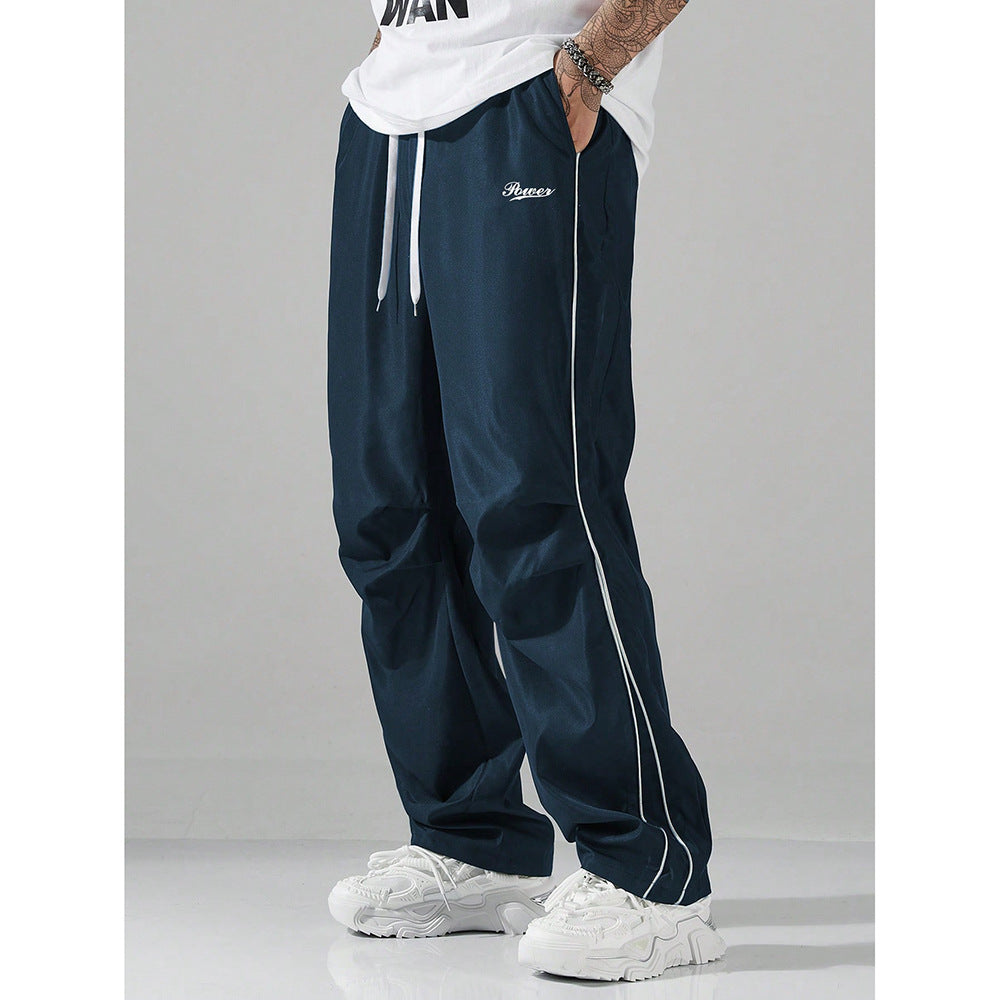 Mens Loose-Fit Straight-Leg Sports Casual Pants