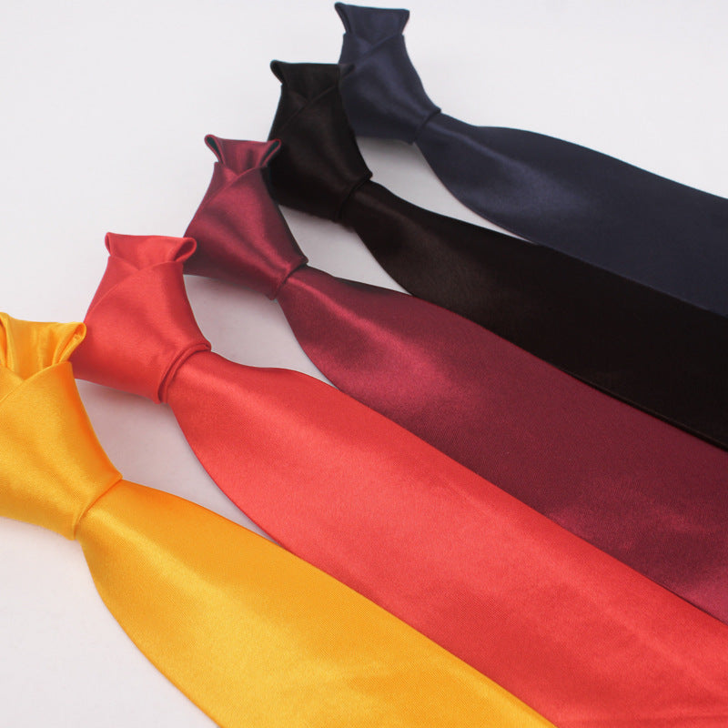 Mens 8cm Hand-Tied Tie Solid Color Tie Plain Color