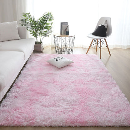 Silk Hair Tie-dyed Carpet Hair Plush Living Room Bedroom And Household