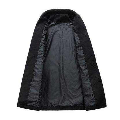 New Men's Casual Loose Mid-length Woolen Trench Coat