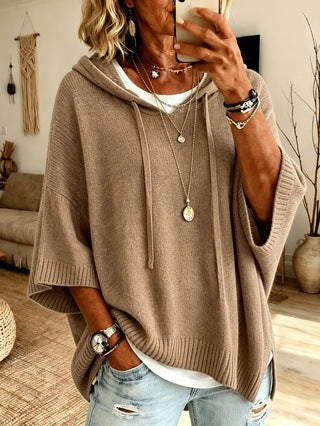 New Knitted Hooded Drawstring Sweater Sweatshirt Knit Outerwear For European And American Women For Amazon Independent Site 2026