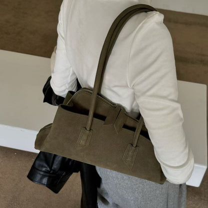 New Winter Korean-style Niche First-layer Cowhide Leather Casual Commuter Bag For Women