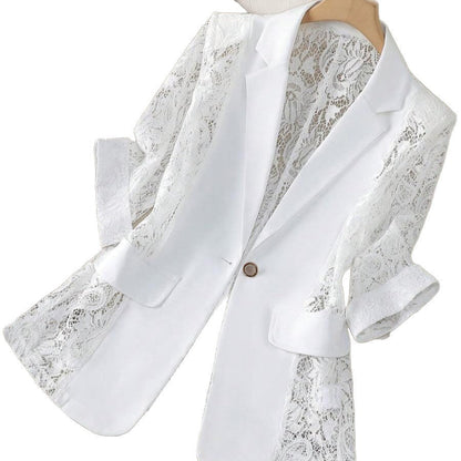 Fashionable Lace-Panel Blazer For Women