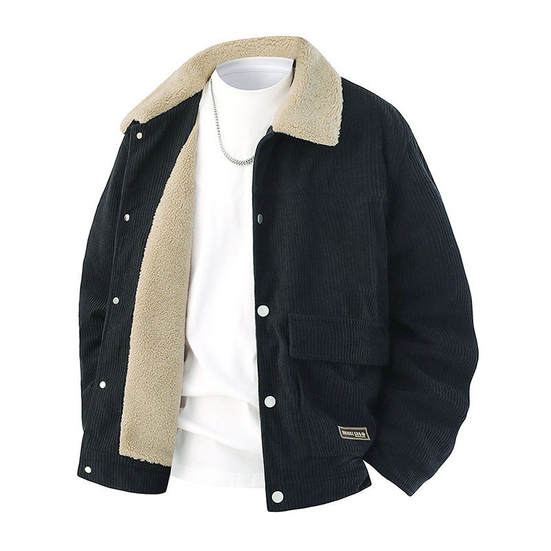 Mens Thickened Lapel Jacket Coat