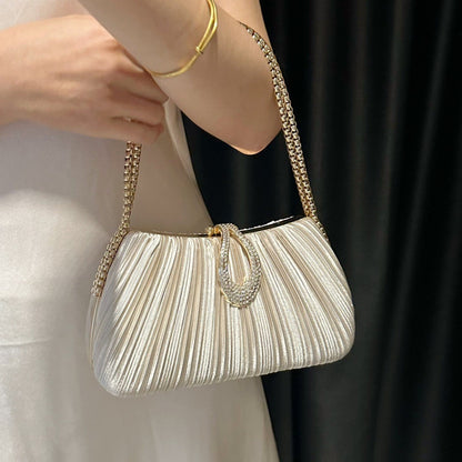 New Satin Pleated Evening Bag For Women