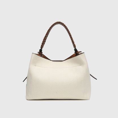 Handwoven Straw Bucket Bag - Women's Casual Tote with Shoulder Strap for Spring Summer Daily Commute Shopping Beach Travel