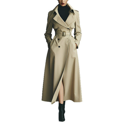 Elegant Versatile And Figure-flattering Long Coat Womens Trench-style Outerwear
