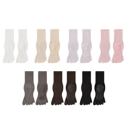 SpringSummer Yoga Socks Five-Toe Mid-Calf, Non-Slip