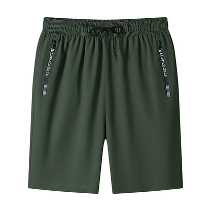 Men's Shorts Summer New Cross-border Ice-cool Four-sided Elastic Outer Wear Pants Casual Sports Pants Ice Silk Beach Pants