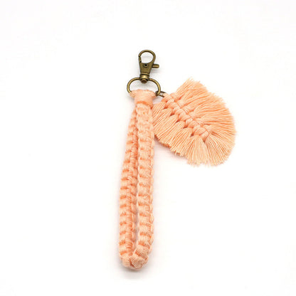 Handwoven Leaf Keychain Pendant