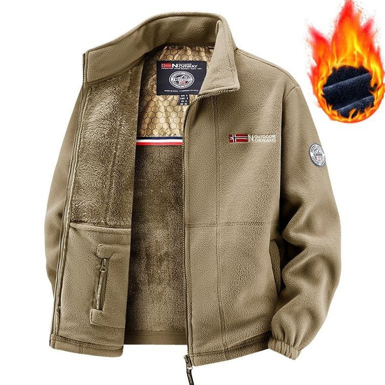 Warm Thickened Double-layer Fleece Mens Jacket
