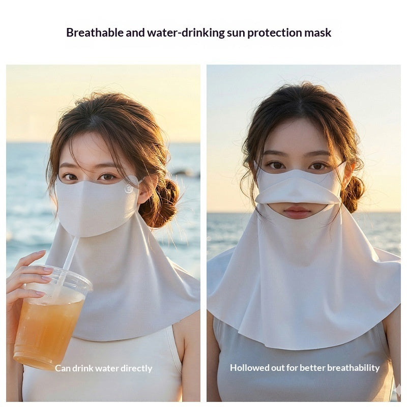 Womens Half-Face Breathable UV-Protective Sun Mask
