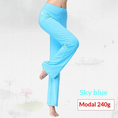 Womens Solid-Color Modal Yoga Pants
