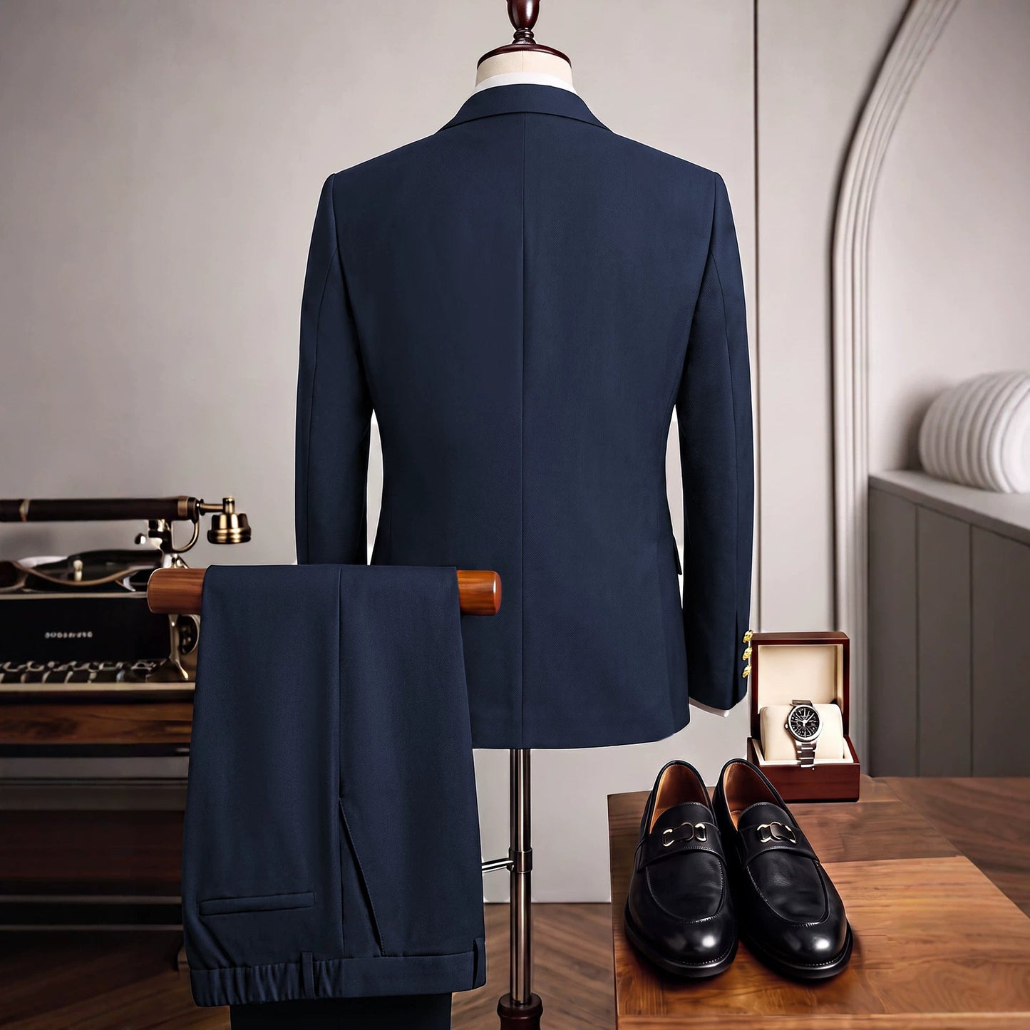Mens Flat-lapel Suit Set